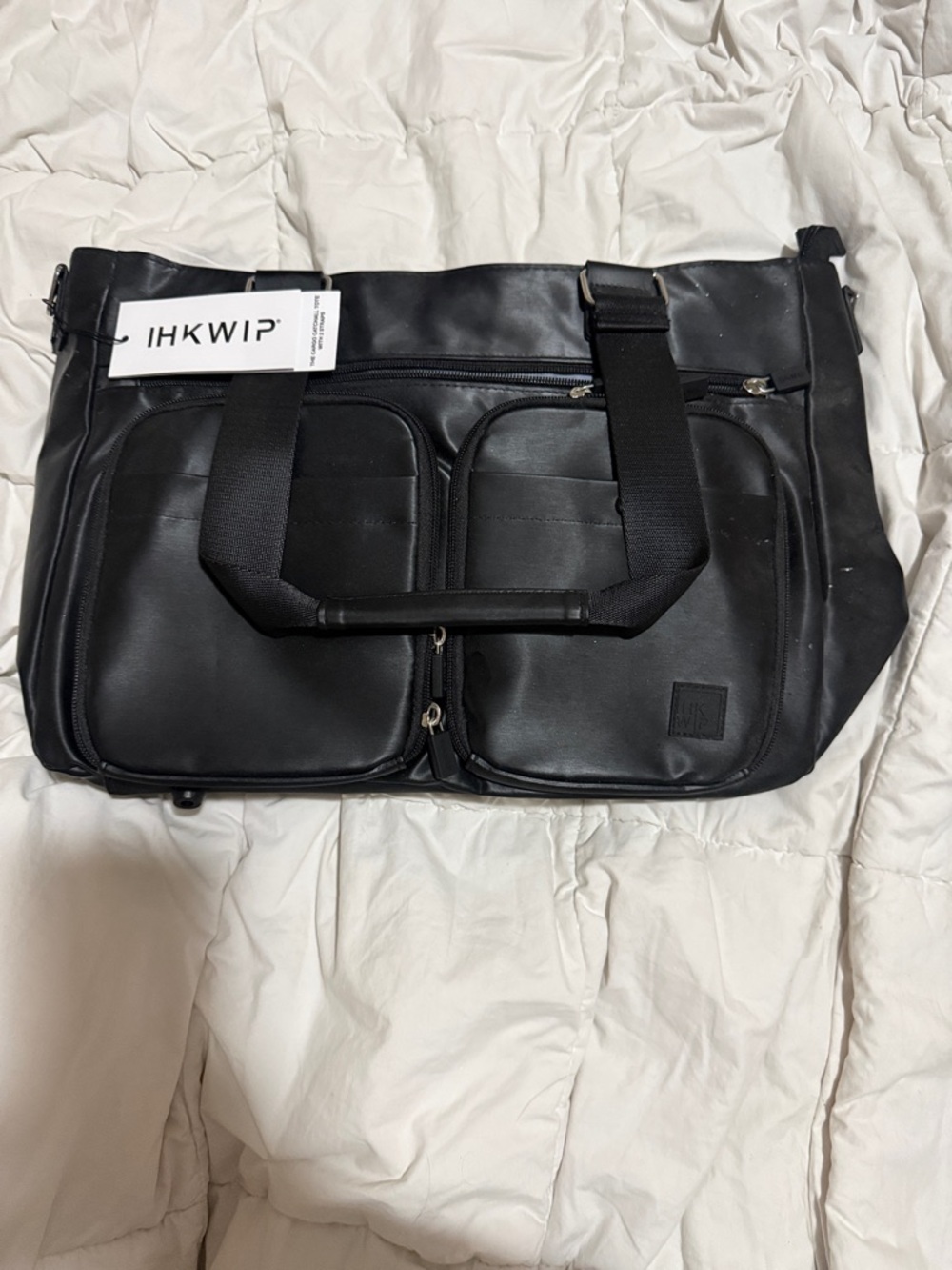 IHKWIP Black Women's Tote Bag with Front Pockets